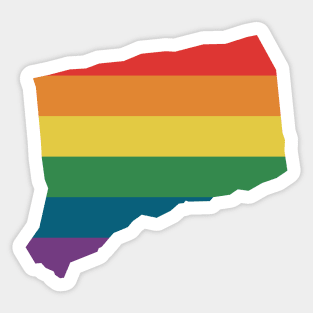 Connecticut State Rainbow Sticker